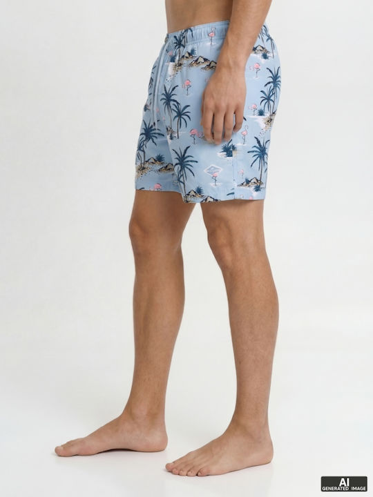 Men's Swimwear Shorts Blue with Prints