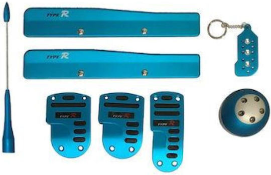 Auto Gs Type R Car Pedal Set Universal Blue 8pcs