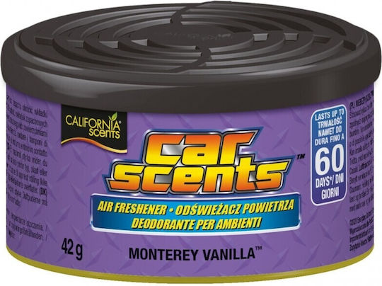 California Scents Car Air Freshener Can Console/Dashboard Monterey Vanilla 42gr