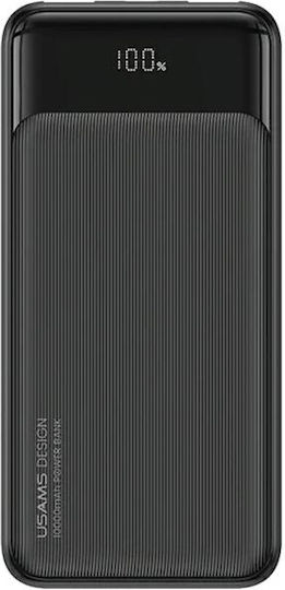 Usams CD201 Power Bank 30000mAh 20W με 2 Θύρες USB-A και Θύρα USB-C Power Delivery Μαύρο