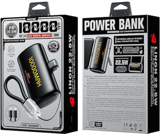 WK WP-113 Power Bank 10000mAh 22.5W Power Delivery Black