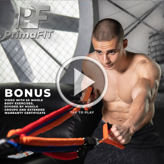PrimaFit Σωληνωτά Λάστιχα Γυμναστικής με Λαβές Σετ 3τμχ