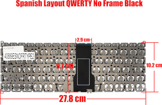 Spanish Laptop Keyboard For Acer Swift 3 Sf314-54 Sf314-54g Sf314-56g Sf314-56 Sf314-58g Nk.i1313.0bu Nk.i1313.0us 6b.gyrn1.008 Es Without Frame Black Code 40889esnofrtype2
