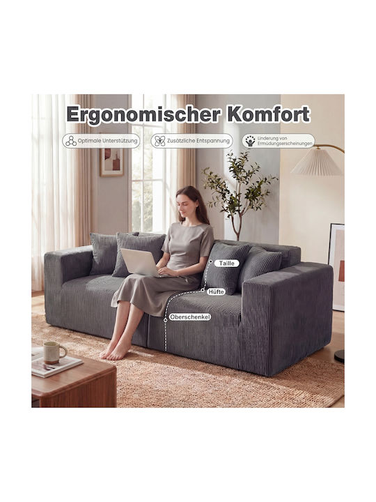 Doppelsitzer Sofa Grau 204x89x64cm