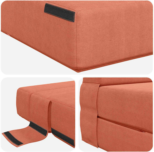 Three-Seater Couch Bed Red 203x152 cm