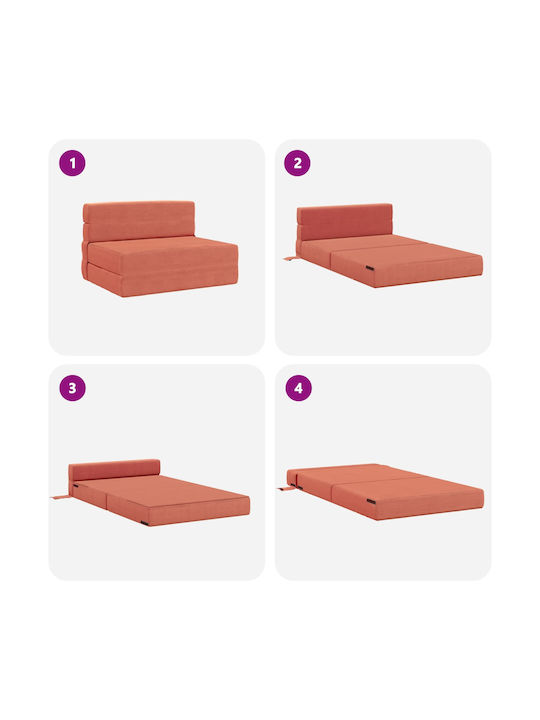 Doppelsitzer Sofa Bett Rotes Orange 190x100cm