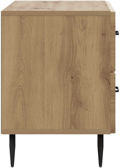 Nachttisch Holz mit Metallfüßen Braun 62x34.5x47.5cm