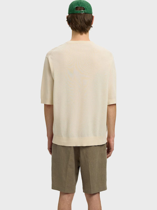 Ecru Kurzarm T-Shirt