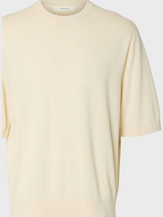 Ecru Kurzarm T-Shirt
