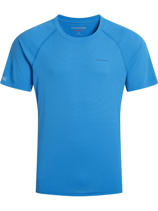 Kurzarm Herrenbluse Blau