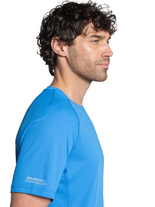 Kurzarm Herrenbluse Blau