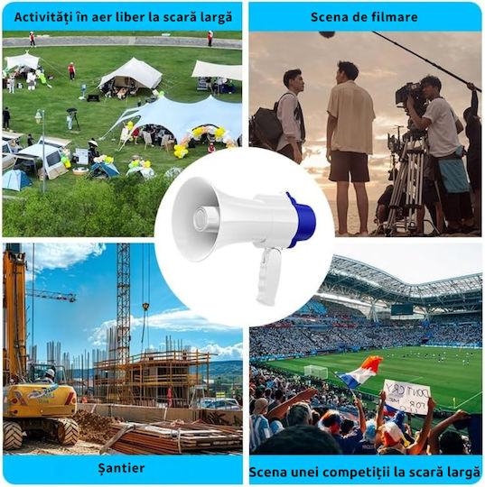 Professional Portable Megaphone Microphone Battery Siren Recording 300m Range