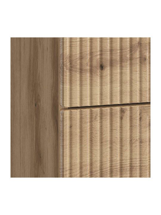 Κομοδίνα Ξύλινα με Μεταλλικά Πόδια Καφέ 2τμχ 43x34.5x47.5cm
