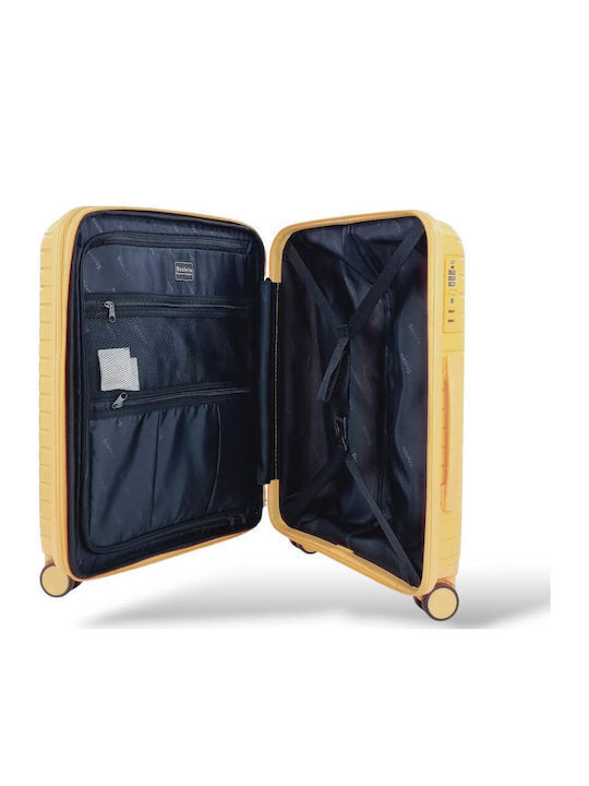 Stelxis Large Hard Yellow Travel Suitcase with 4 Wheels Height 76cm