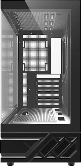 Darkflash DS950 Gaming Mini Tower Κουτί Υπολογιστή με Πλαϊνό Παράθυρο και ARGB Φωτισμό Μαύρο + 6 ανεμιστήρες