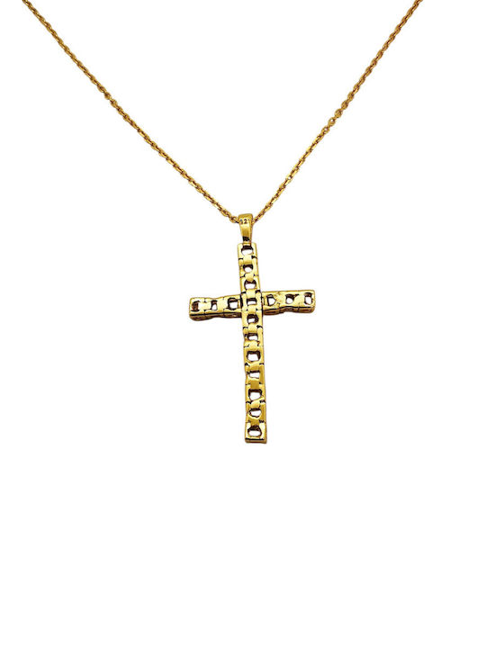 Kosmima1 Kreuz aus Vergoldetem Silber mit Kette