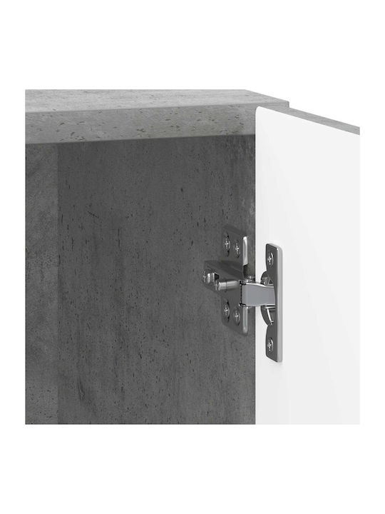 Wooden Bedside Tables With Metal Legs Gray 2 Pieces 43x34.5x50cm