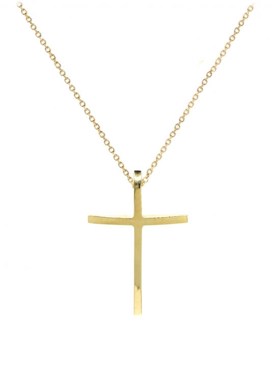 Men's Gold Cross 9K with Chain
