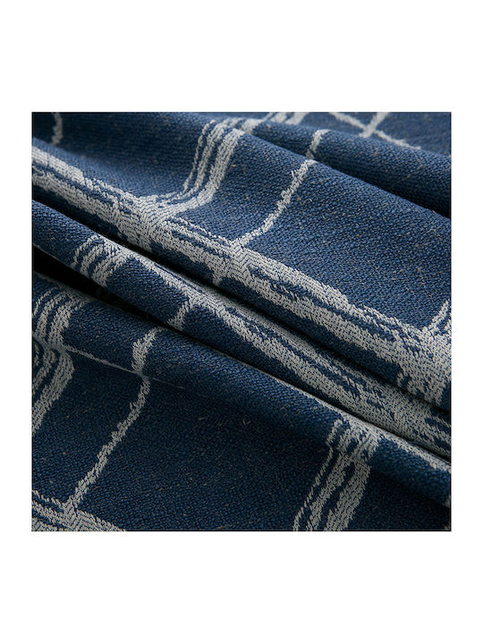 FRIPIA Leinen Tischdecke Blau 140x250cm