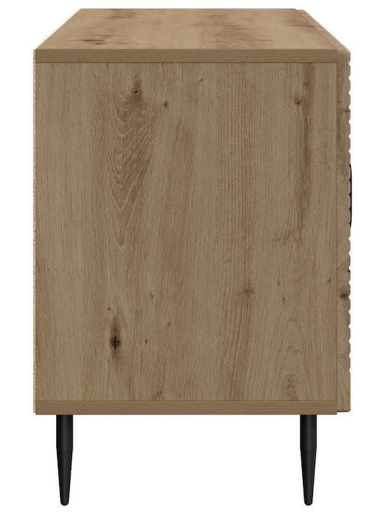 TV Stand Metal & Brown Wood L99xW34.5xH50cm