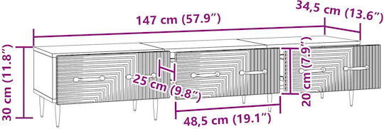 Stand TV Gri 147x34,5x30cm