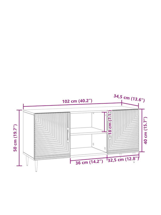TV-Ständer Braun M102xΠ34.5xHöhe50cm