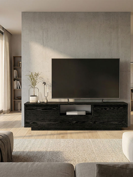 Έπιπλο Τηλεόρασης Lumbera Μαύρο Μ160xΠ29.5xΥ42cm