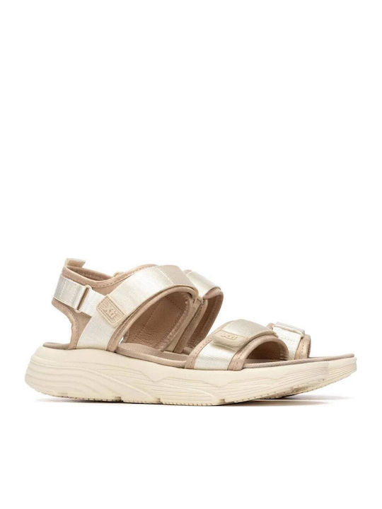 Leather Women's Flat Sandals Ecru