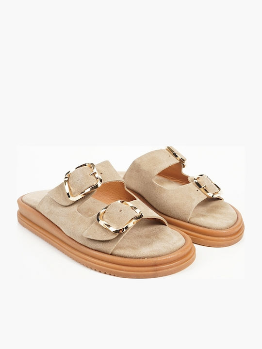 Leather Women's Anatomic Flatforms Brown Sandals