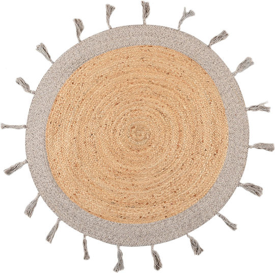 Handgefertigter Sommer Wohnzimmer Teppich aus Jute mit Fransen Breite 100cm Weiß Handgefertigter Sommer Wohnzimmer Teppich aus Jute mit Fransen Breite 100cm Weiß