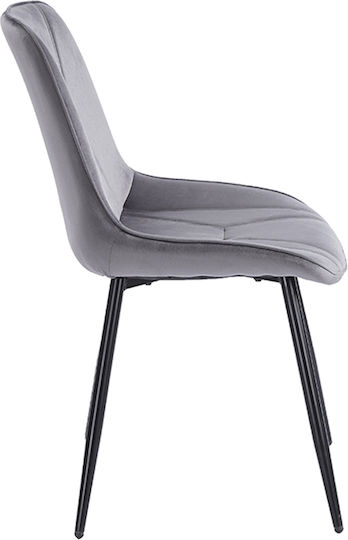Silvia Καρέκλα Τραπεζαρίας Βελούδινη Grey 51x58x87εκ.
