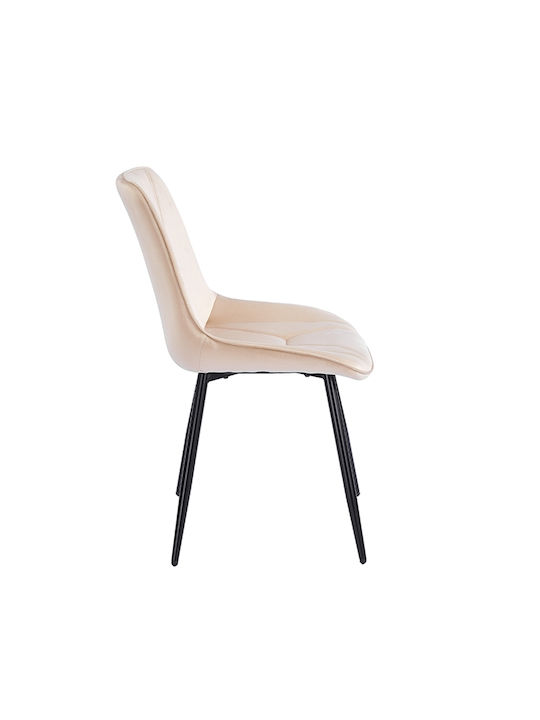 Silvia Καρέκλα Τραπεζαρίας Βελούδινη Beige 51x58x87εκ.