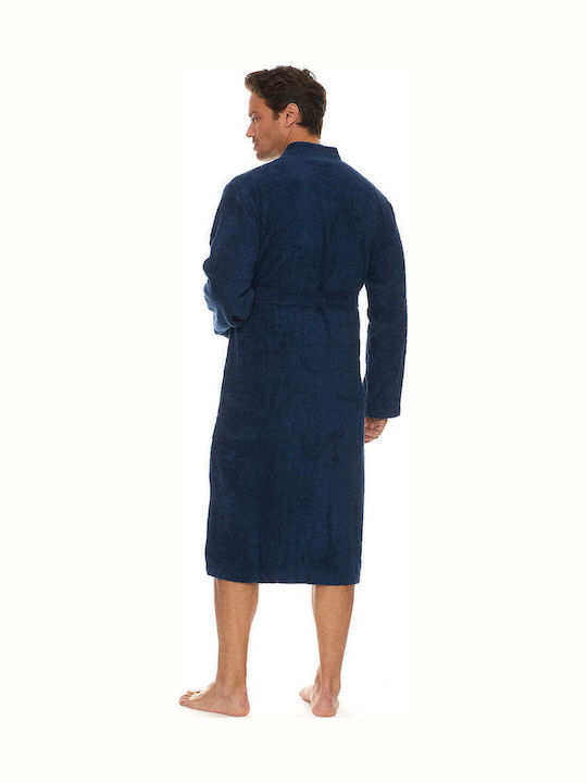 Homelovers Bathrobe with Collar Blue 350gr/m²
