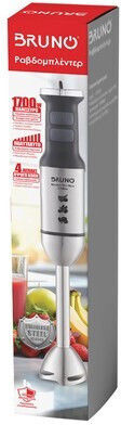 Bruno Ραβδομπλέντερ με Ανοξείδωτη Ράβδο 1700W Ασημί