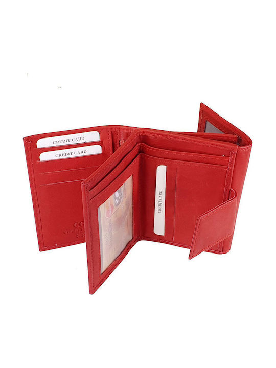 Small Leather Women's Wallet with RFID Red