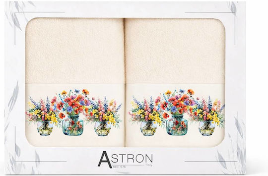 Astron Italy Προσώπου Blossom Ecru 2τμχ Βάρους 500gr/m² Astron Italy Προσώπου Blossom Ecru 2τμχ Βάρους 500gr/m²
