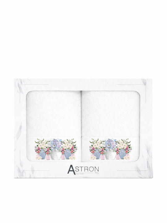 Astron Italy Face Towel Blossom Ecru 2 Pieces Weight 500gsm