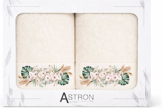 Astron Italy Кърпа За Лице Blossom Ecru 2 Брой Тегло 500гр/м²