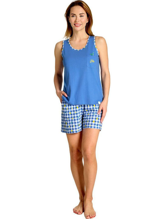 Muydemi Summer Women's Pyjama Set Light Blue