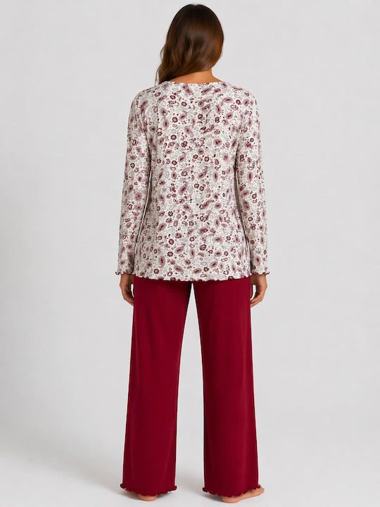 Nina Club Winter Women's Pyjama Set Burgundy