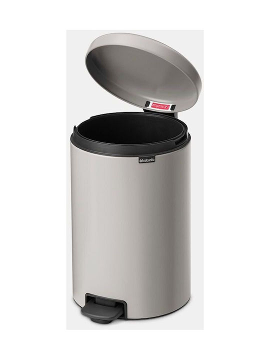 Brabantia Newicon Κάδος Απορριμμάτων Πλαστικός με Πεντάλ Γκρι 20lt