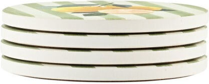 Estia Citrus Grove Σουβέρ Κεραμικό με Βάση Κίτρινο 10.3x10.3cm 4τμχ