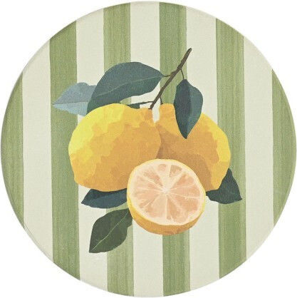Estia Citrus Grove Σουβέρ Κεραμικό με Βάση Κίτρινο 10.3x10.3cm 4τμχ