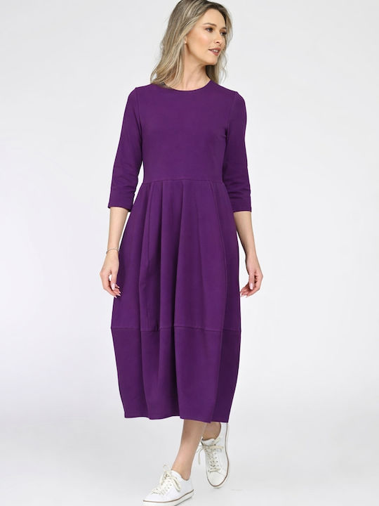 Midi Damenkleid Gestrickt Lila