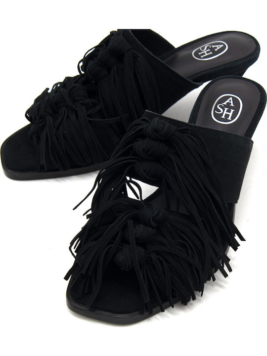 Quincy 02 Combo B Suede Sandals Black