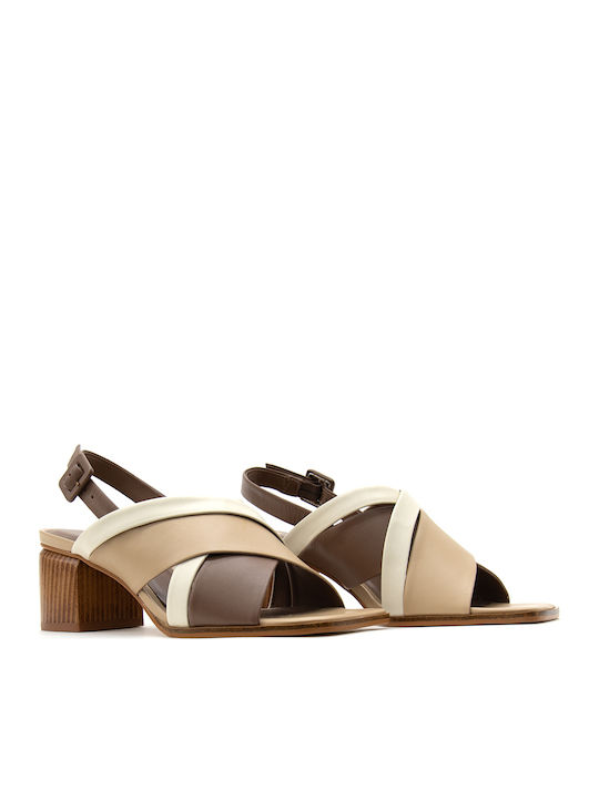 Leather Sandals Beige