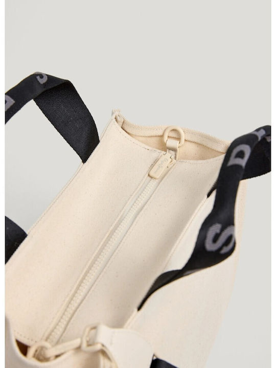 Pl0300175818creamwhite Fabric Women's Shoulder Bag Beige
