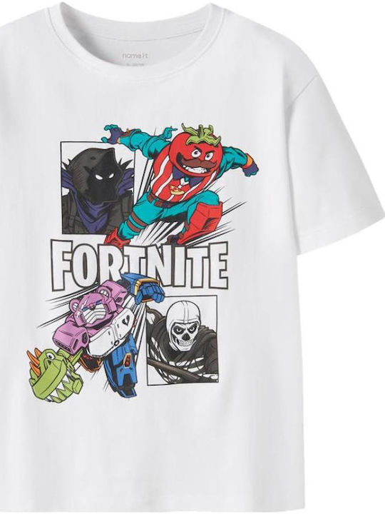 Kids Short-Sleeved White Blouse Fortnite