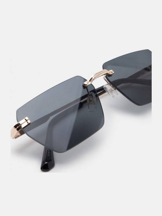 Luigi Unisex Sunglasses with Black Metallic Frame and Black Lens 4878301