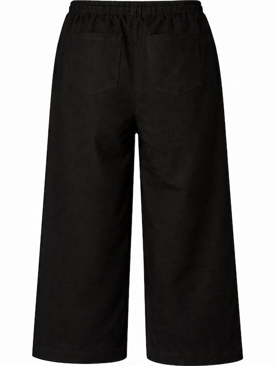 Women's Pantaloons with Rubber Band in Loose Fit Black